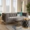 Baxton Studio Ambra Grey Velvet Upholstered and Tufted Sofa with Gold-Tone Frame 156-8865 - alternate 5